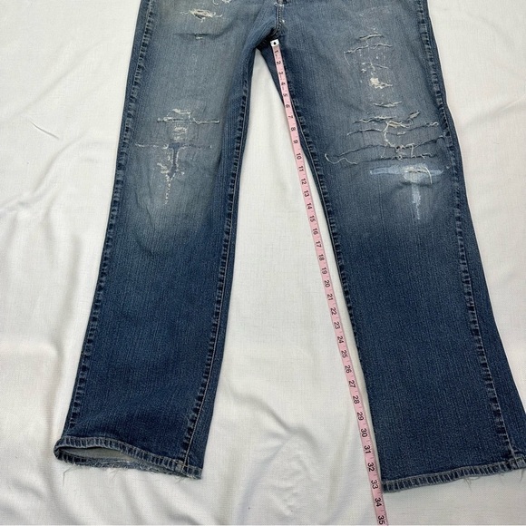 Vintage Y2K Lucky Brand Size 38 x 33.5 Destroyed Distressed Bootcut Jeans - Picture 13 of 15